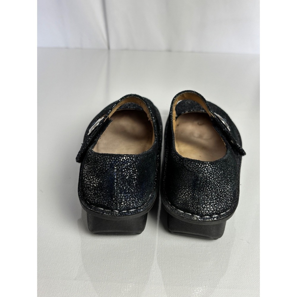Alegria Paloma Mary Jane Shoes Black Blue Stingray Leather EU 38 US 8-8.5 - Picture 6 of 12